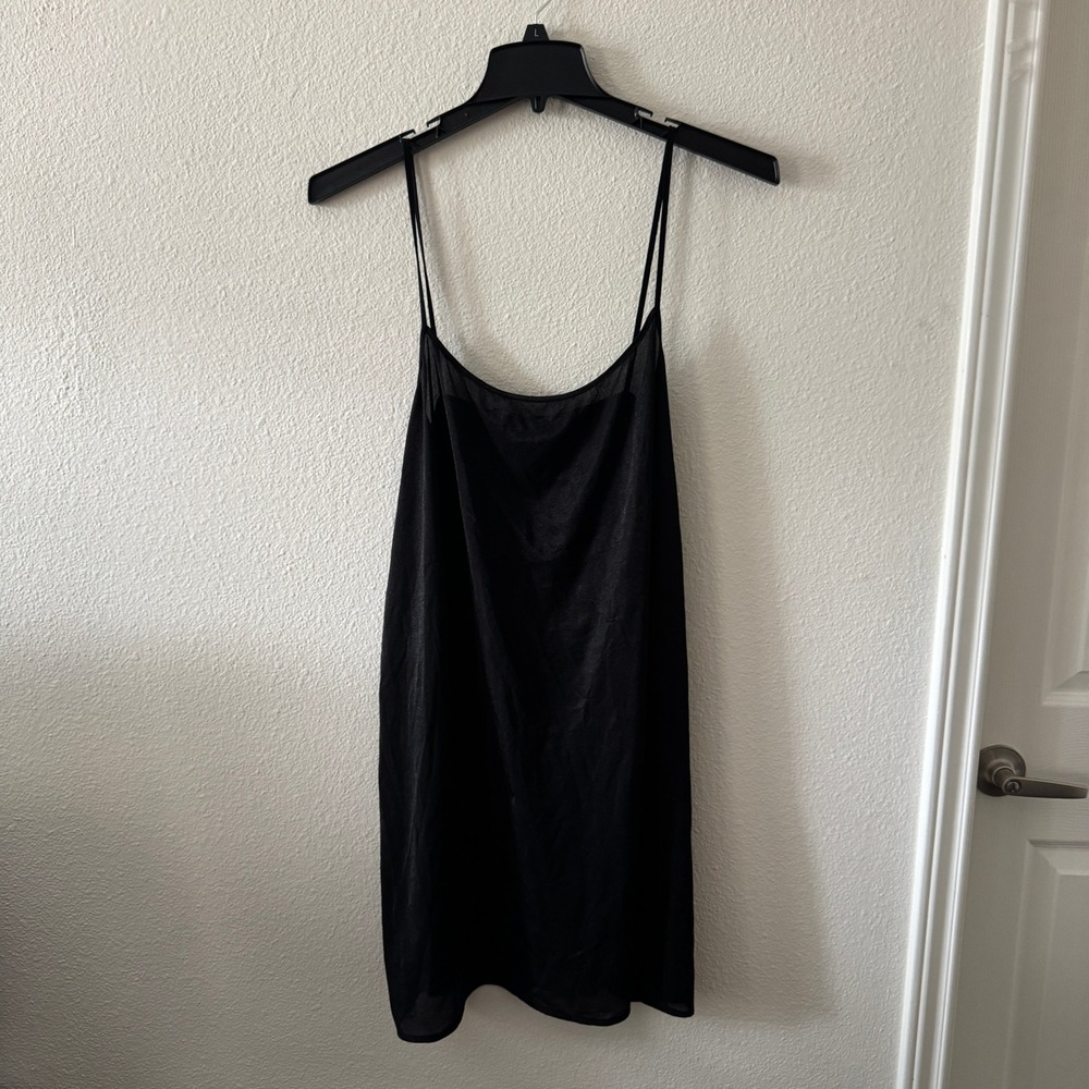 Lane Bryant Intimates Mesh Shimmer Slip Dress 18/20 Black Made in USA Whimsigoth